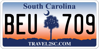 SC license plate BEU709