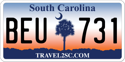 SC license plate BEU731