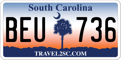SC license plate BEU736