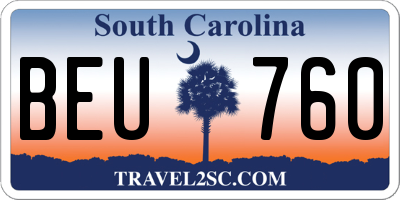 SC license plate BEU760