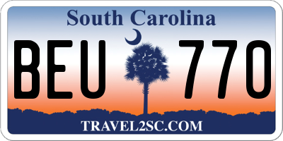 SC license plate BEU770