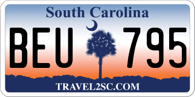 SC license plate BEU795