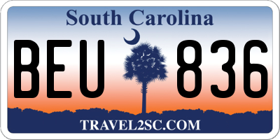SC license plate BEU836