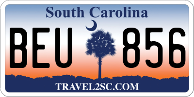 SC license plate BEU856