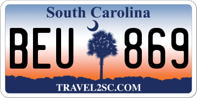 SC license plate BEU869