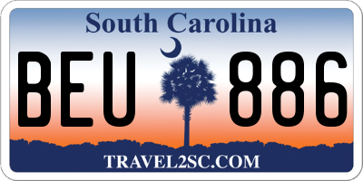 SC license plate BEU886