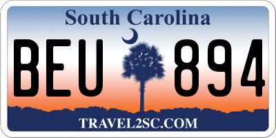 SC license plate BEU894