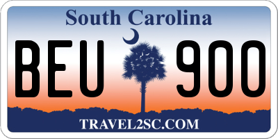 SC license plate BEU900
