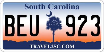 SC license plate BEU923