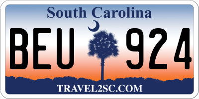 SC license plate BEU924