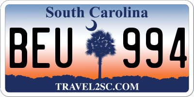 SC license plate BEU994