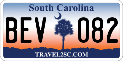 SC license plate BEV082