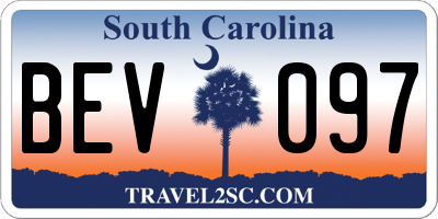 SC license plate BEV097