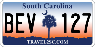 SC license plate BEV127