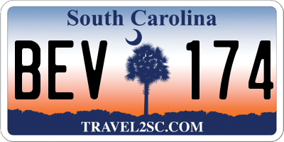 SC license plate BEV174