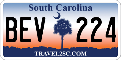 SC license plate BEV224