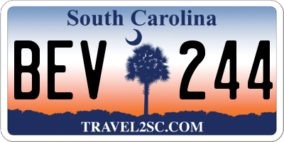 SC license plate BEV244