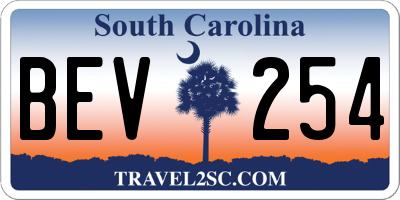 SC license plate BEV254