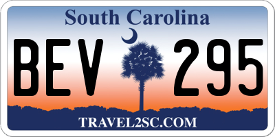 SC license plate BEV295