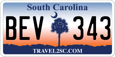 SC license plate BEV343