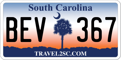 SC license plate BEV367