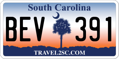 SC license plate BEV391