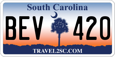 SC license plate BEV420
