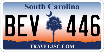 SC license plate BEV446