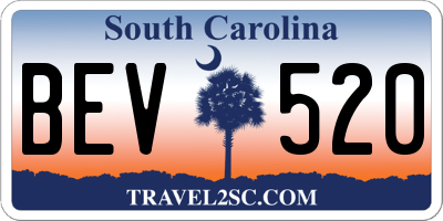 SC license plate BEV520