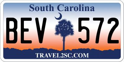 SC license plate BEV572