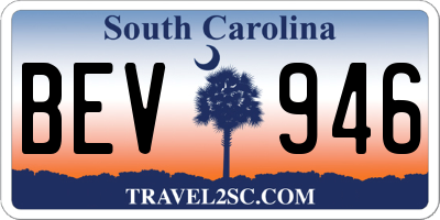 SC license plate BEV946