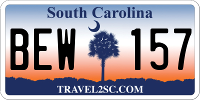 SC license plate BEW157