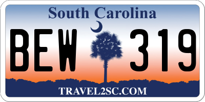 SC license plate BEW319
