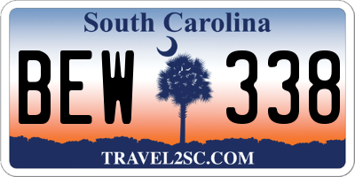 SC license plate BEW338