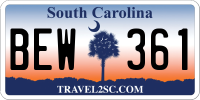 SC license plate BEW361