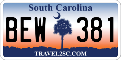SC license plate BEW381
