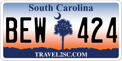 SC license plate BEW424