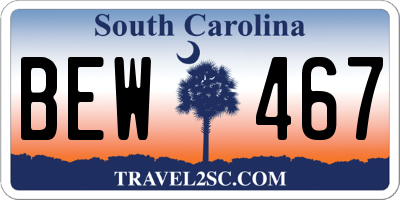 SC license plate BEW467