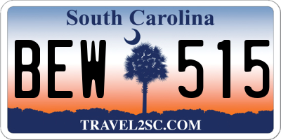 SC license plate BEW515