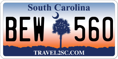 SC license plate BEW560