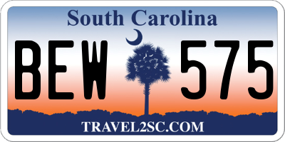 SC license plate BEW575