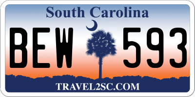 SC license plate BEW593