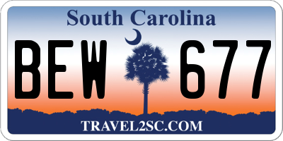 SC license plate BEW677