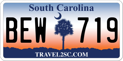 SC license plate BEW719