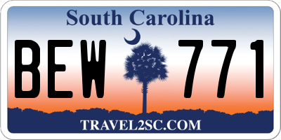 SC license plate BEW771