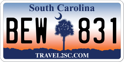 SC license plate BEW831