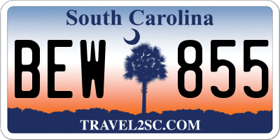 SC license plate BEW855