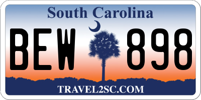 SC license plate BEW898