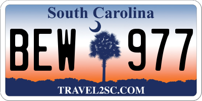 SC license plate BEW977