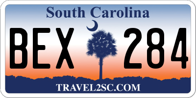 SC license plate BEX284